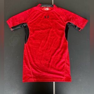 Under Armour Red and Black Heat Gear Compression Short Sleeve Tee